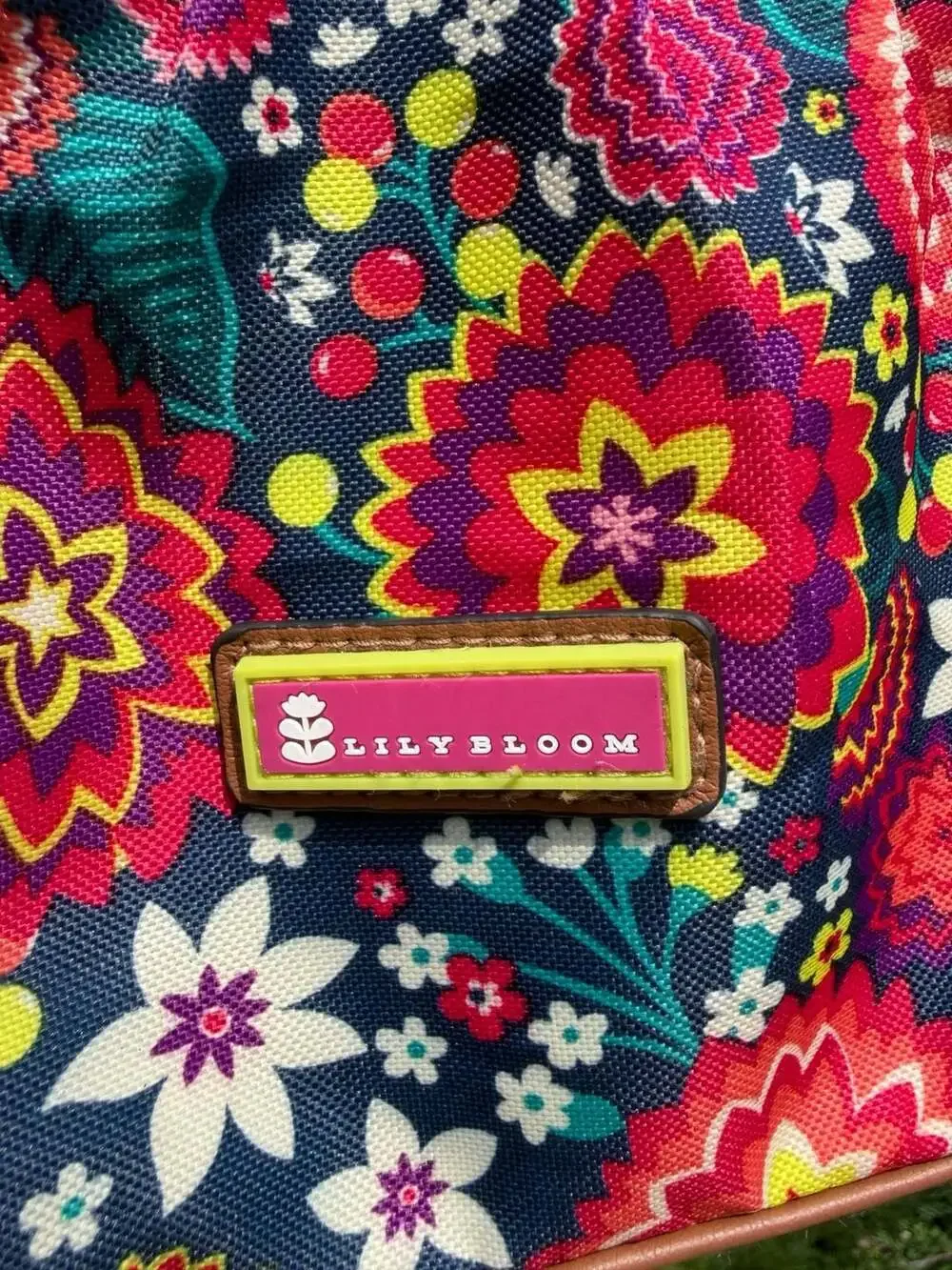 Lily Bloom Landon Triple Section Satchel Floral Multi-Color Handbag